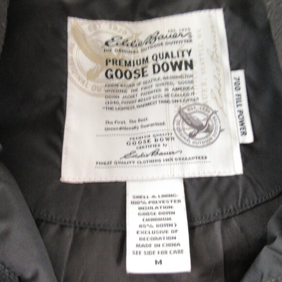 Eddie Bauer Premium Quality Goose Down Puffer Vest Size M Black 700 Fill Power - Picture 6 of 12